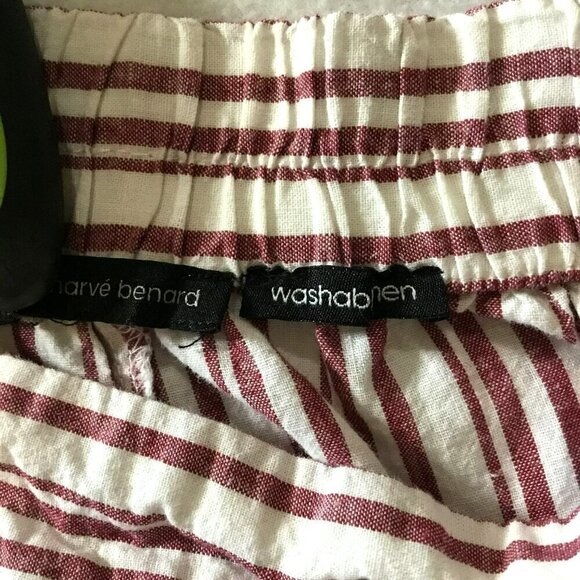 Harve Benard Linen Capris Wide Leg Washable Pull-On Striped Women's Size Small - Picture 8 of 9